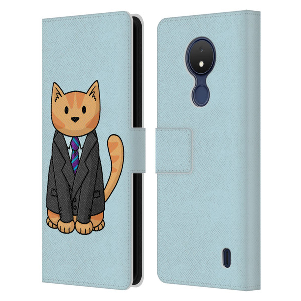 Beth Wilson Doodle Cats 2 Business Suit Leather Book Wallet Case Cover For Nokia C21