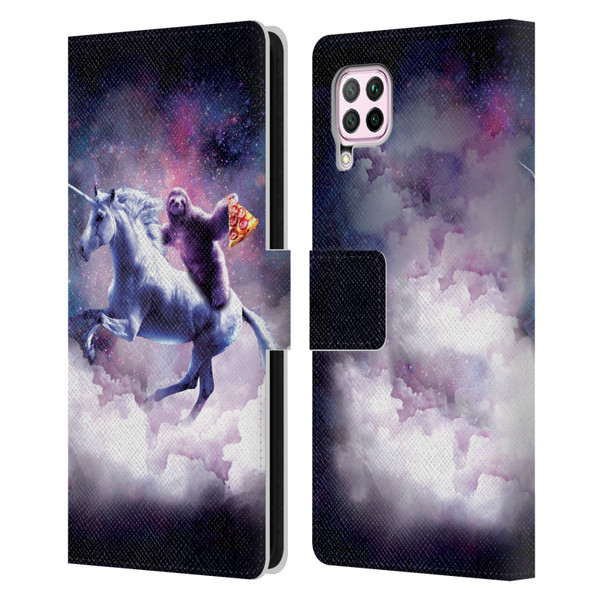 Random Galaxy Space Unicorn Ride Pizza Sloth Leather Book Wallet Case Cover For Huawei Nova 6 SE / P40 Lite