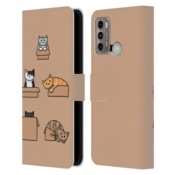 Beth Wilson Doodle Cats 2 Boxes Leather Book Wallet Case Cover For Motorola Moto G60 / Moto G40 Fusion