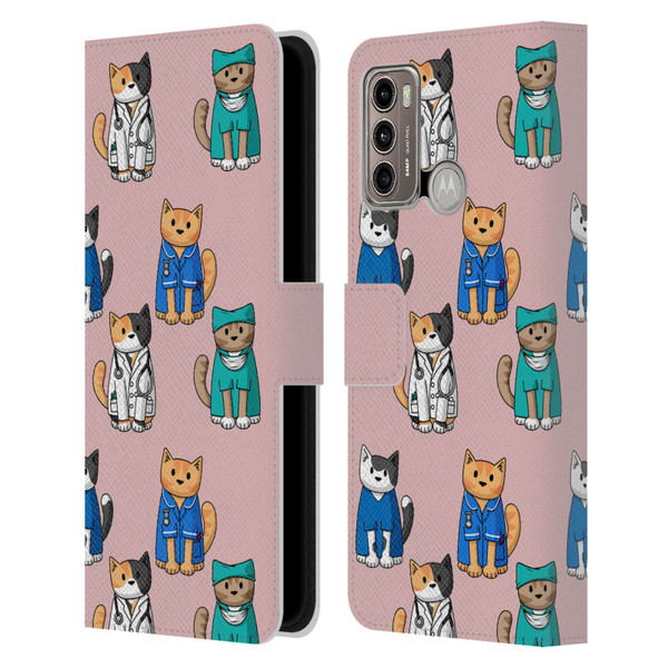Beth Wilson Doodle Cats 2 Professionals Leather Book Wallet Case Cover For Motorola Moto G60 / Moto G40 Fusion