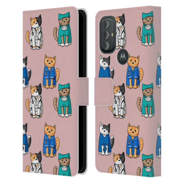 Beth Wilson Doodle Cats 2 Professionals Leather Book Wallet Case Cover For Motorola Moto G10 / Moto G20 / Moto G30