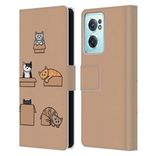 Beth Wilson Doodle Cats 2 Boxes Leather Book Wallet Case Cover For OnePlus Nord CE 2 5G