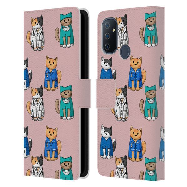 Beth Wilson Doodle Cats 2 Professionals Leather Book Wallet Case Cover For OnePlus Nord N100