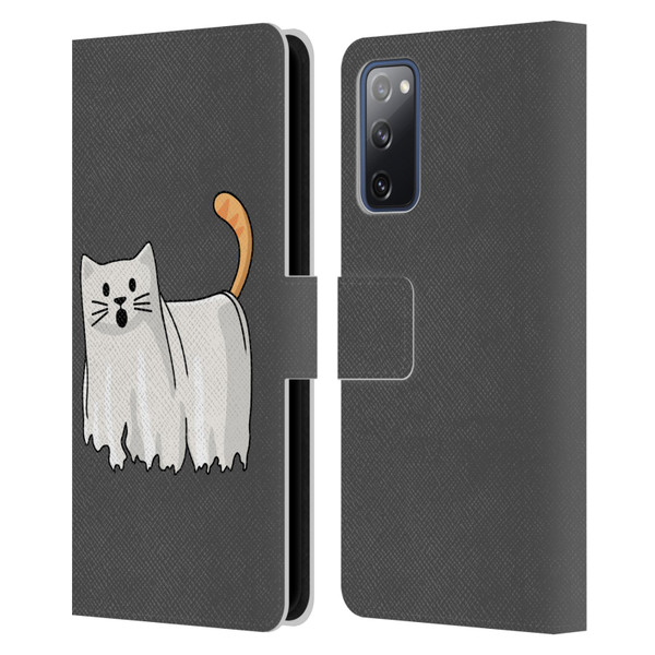 Beth Wilson Doodle Cats 2 Halloween Ghost Leather Book Wallet Case Cover For Samsung Galaxy S20 FE / 5G