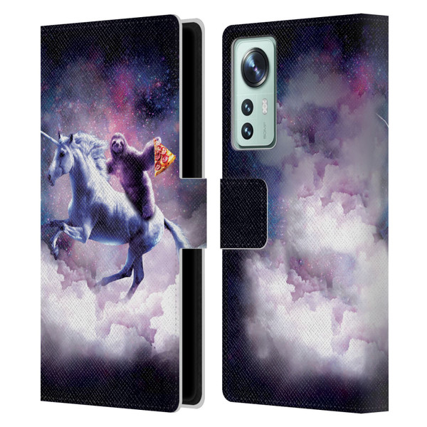 Random Galaxy Space Unicorn Ride Pizza Sloth Leather Book Wallet Case Cover For Xiaomi 12