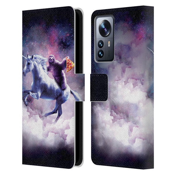 Random Galaxy Space Unicorn Ride Pizza Sloth Leather Book Wallet Case Cover For Xiaomi 12 Pro