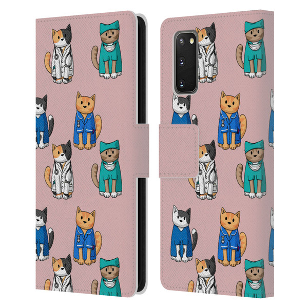 Beth Wilson Doodle Cats 2 Professionals Leather Book Wallet Case Cover For Samsung Galaxy S20 / S20 5G