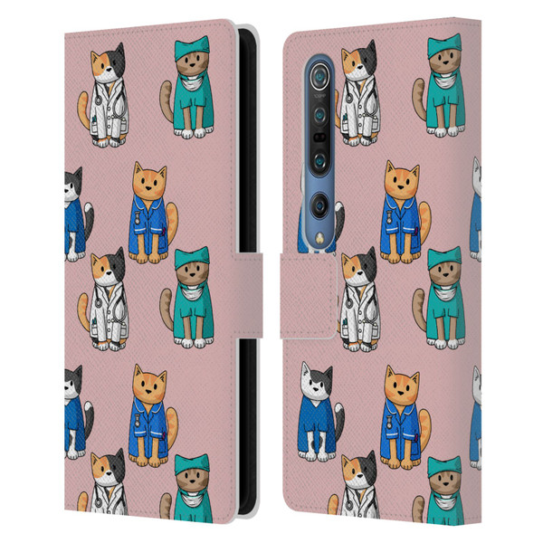 Beth Wilson Doodle Cats 2 Professionals Leather Book Wallet Case Cover For Xiaomi Mi 10 5G / Mi 10 Pro 5G