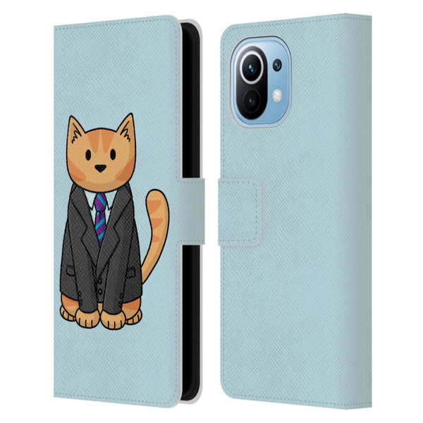 Beth Wilson Doodle Cats 2 Business Suit Leather Book Wallet Case Cover For Xiaomi Mi 11