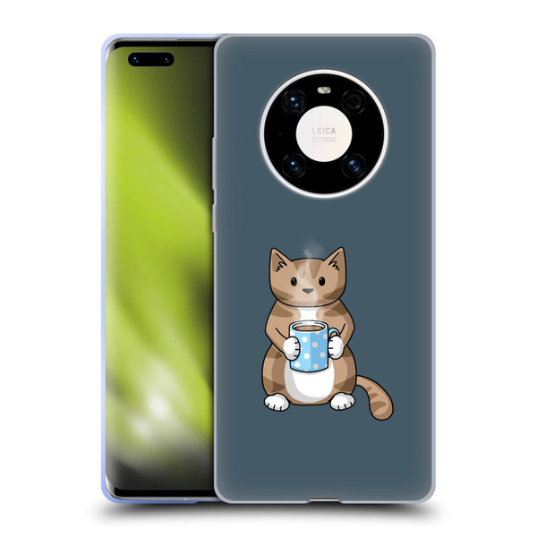 Beth Wilson Doodlecats Coffee Drinking Soft Gel Case for Huawei Mate 40 Pro 5G