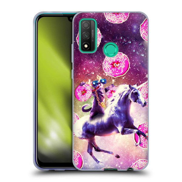 Random Galaxy Mixed Designs Thug Cat Riding Unicorn Soft Gel Case for Huawei P Smart (2020)