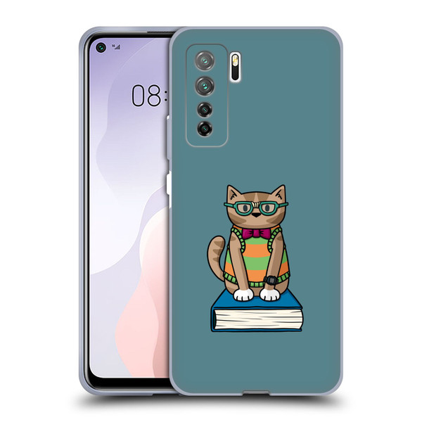Beth Wilson Doodlecats Nerd Soft Gel Case for Huawei Nova 7 SE/P40 Lite 5G
