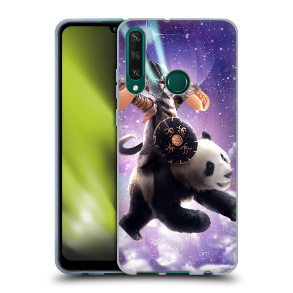 Random Galaxy Mixed Designs Warrior Cat Riding Panda Soft Gel Case for Huawei Y6p
