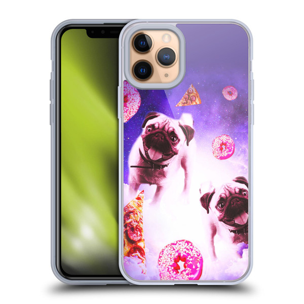 Random Galaxy Mixed Designs Pugs Pizza & Donut Soft Gel Case for Apple iPhone 11 Pro
