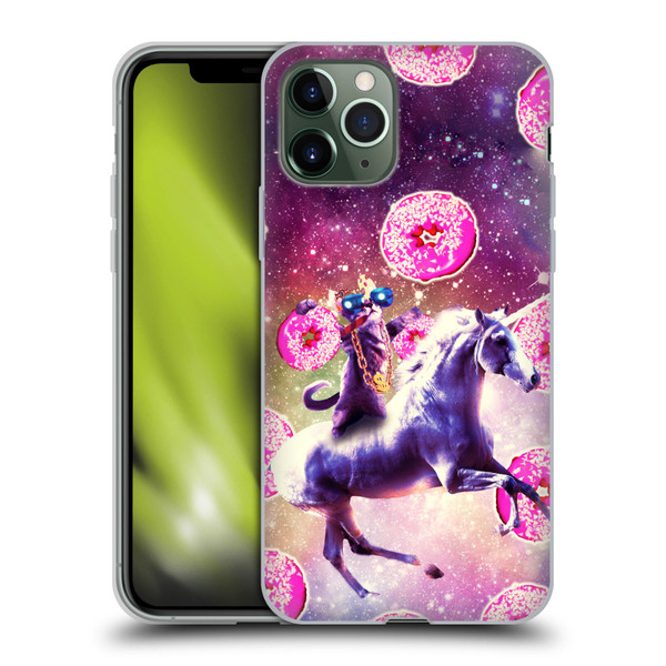 Random Galaxy Mixed Designs Thug Cat Riding Unicorn Soft Gel Case for Apple iPhone 11 Pro