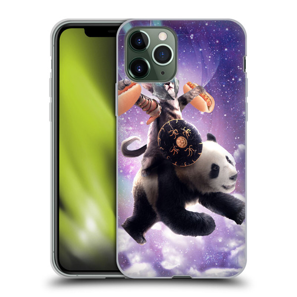 Random Galaxy Mixed Designs Warrior Cat Riding Panda Soft Gel Case for Apple iPhone 11 Pro