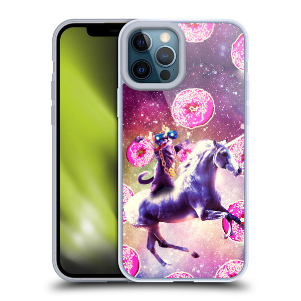 Random Galaxy Mixed Designs Thug Cat Riding Unicorn Soft Gel Case for Apple iPhone 12 Pro Max