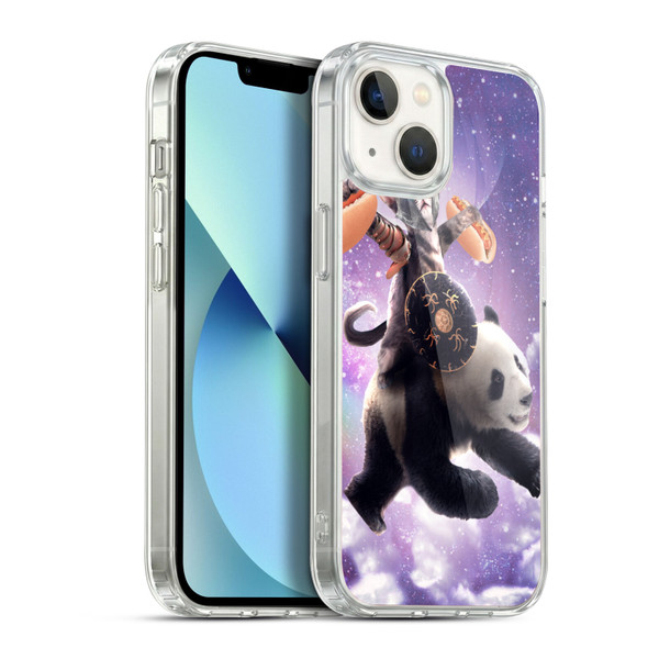 Random Galaxy Mixed Designs Warrior Cat Riding Panda Soft Gel Case for Apple iPhone 13