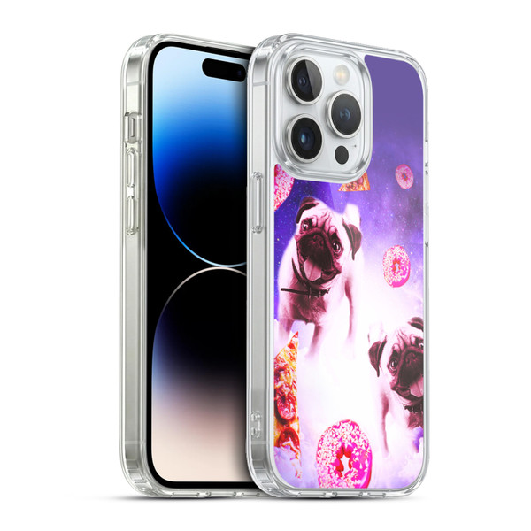Random Galaxy Mixed Designs Pugs Pizza & Donut Soft Gel Case for Apple iPhone 13 Pro & MagSafe