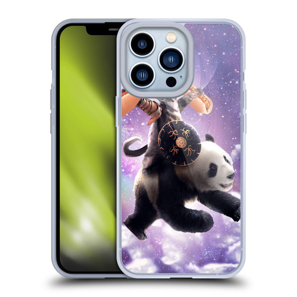 Random Galaxy Mixed Designs Warrior Cat Riding Panda Soft Gel Case for Apple iPhone 13 Pro