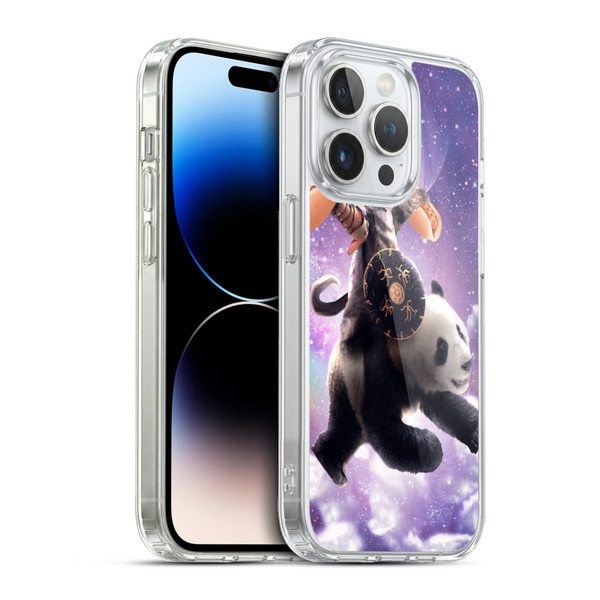 Random Galaxy Mixed Designs Warrior Cat Riding Panda Soft Gel Case for Apple iPhone 13 Pro & MagSafe