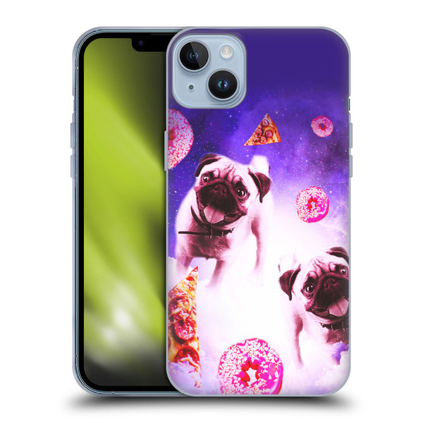 Random Galaxy Mixed Designs Pugs Pizza & Donut Soft Gel Case for Apple iPhone 14 Plus