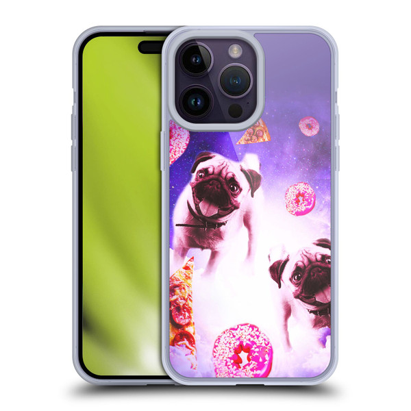 Random Galaxy Mixed Designs Pugs Pizza & Donut Soft Gel Case for Apple iPhone 14 Pro Max