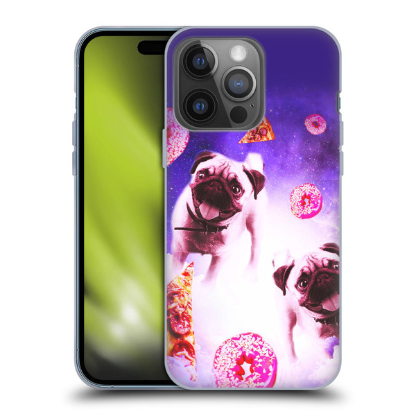 Random Galaxy Mixed Designs Pugs Pizza & Donut Soft Gel Case for Apple iPhone 14 Pro