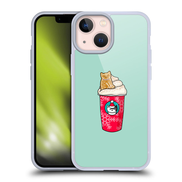 Beth Wilson Doodlecats Gingerbread Latte Soft Gel Case for Apple iPhone 13 Mini