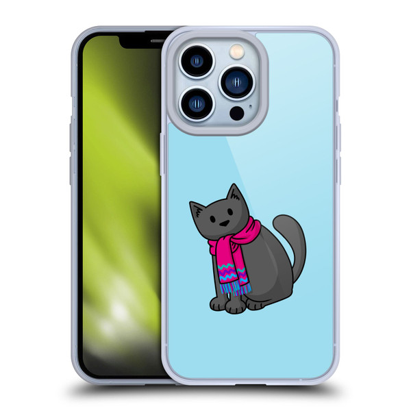 Beth Wilson Doodlecats Cold In A Scarf Soft Gel Case for Apple iPhone 13 Pro