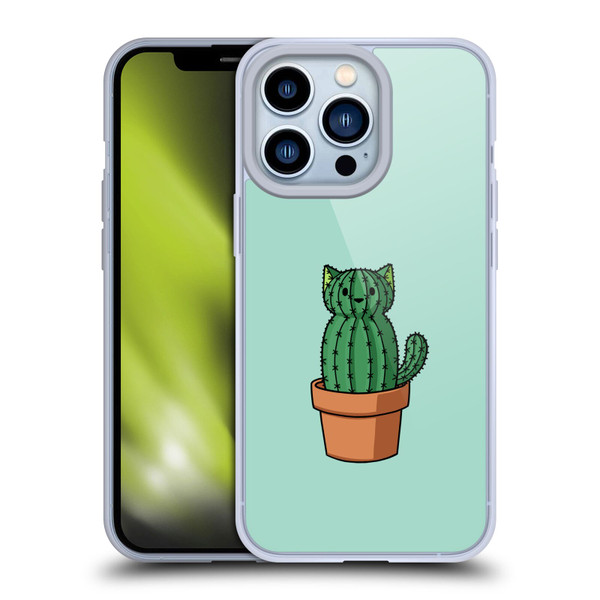 Beth Wilson Doodlecats Cactus Soft Gel Case for Apple iPhone 13 Pro