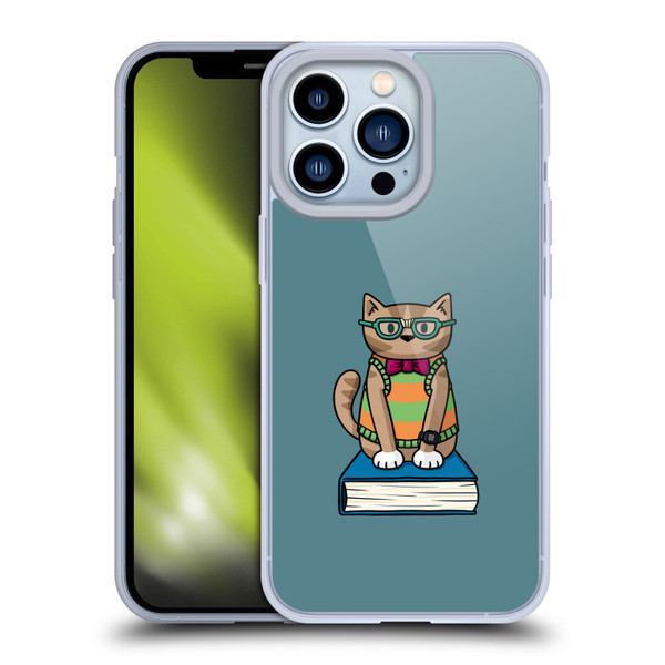 Beth Wilson Doodlecats Nerd Soft Gel Case for Apple iPhone 13 Pro