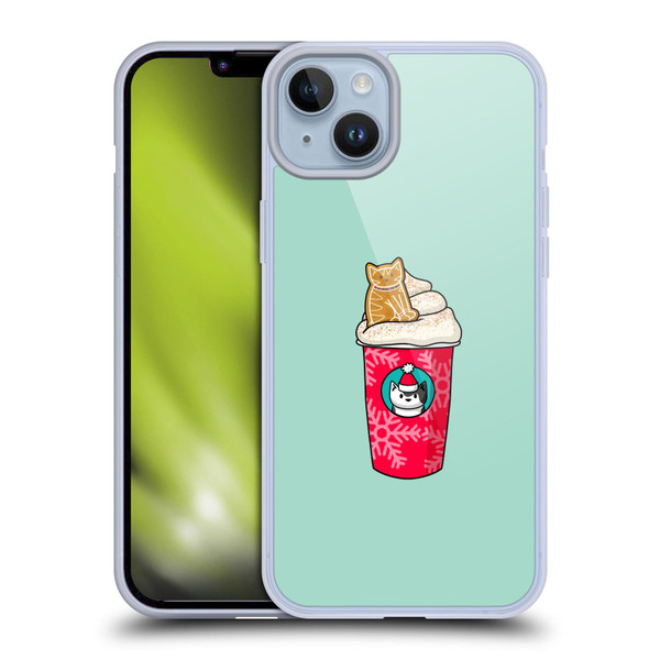 Beth Wilson Doodlecats Gingerbread Latte Soft Gel Case for Apple iPhone 14 Plus