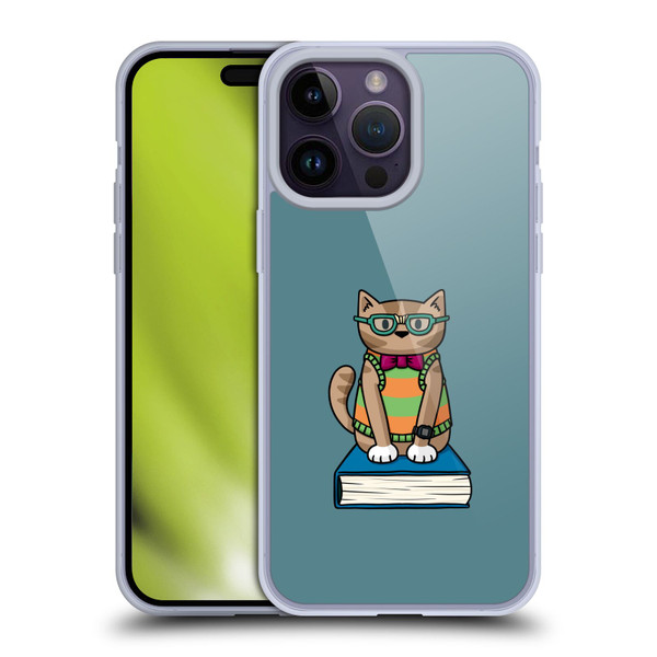 Beth Wilson Doodlecats Nerd Soft Gel Case for Apple iPhone 14 Pro Max