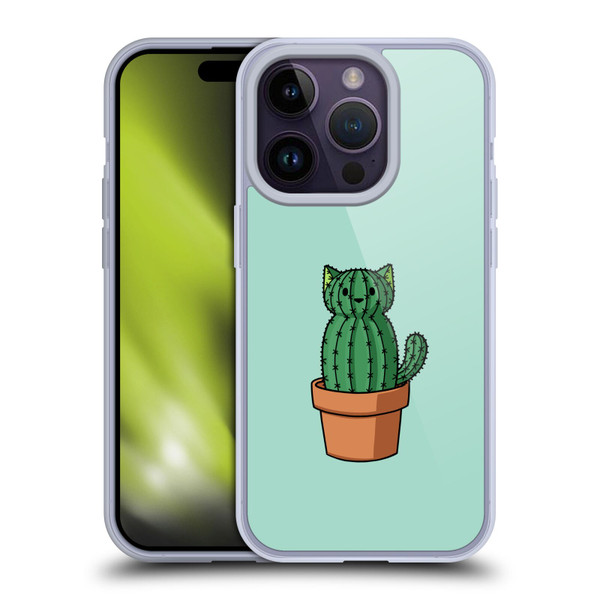 Beth Wilson Doodlecats Cactus Soft Gel Case for Apple iPhone 14 Pro