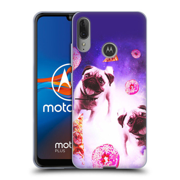 Random Galaxy Mixed Designs Pugs Pizza & Donut Soft Gel Case for Motorola Moto E6 Plus