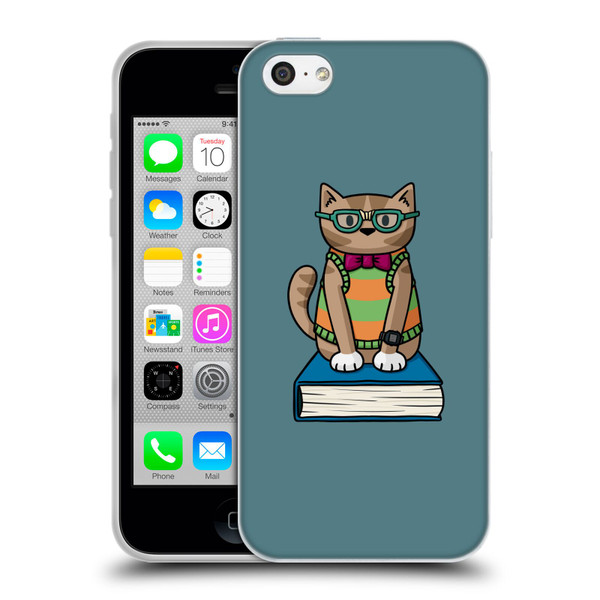 Beth Wilson Doodlecats Nerd Soft Gel Case for Apple iPhone 5c