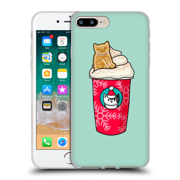 Beth Wilson Doodlecats Gingerbread Latte Soft Gel Case for Apple iPhone 7 Plus / iPhone 8 Plus