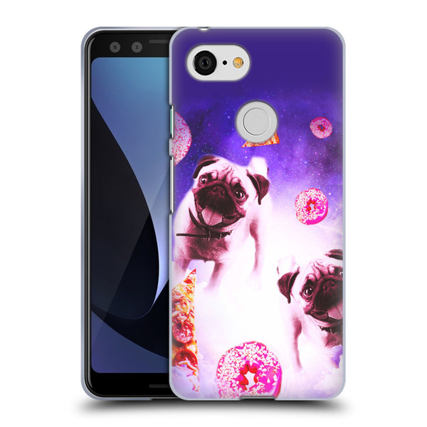 Random Galaxy Mixed Designs Pugs Pizza & Donut Soft Gel Case for Google Pixel 3