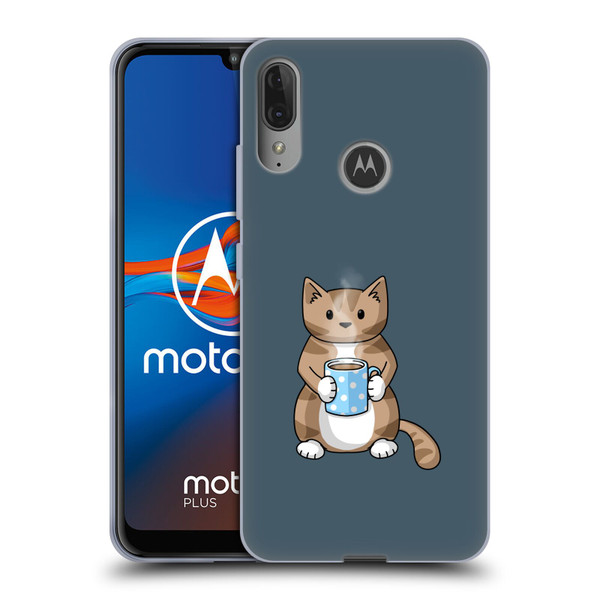 Beth Wilson Doodlecats Coffee Drinking Soft Gel Case for Motorola Moto E6 Plus