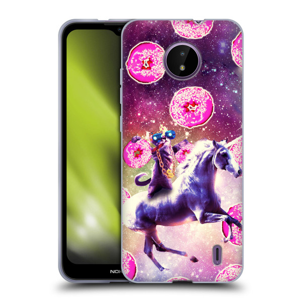 Random Galaxy Mixed Designs Thug Cat Riding Unicorn Soft Gel Case for Nokia C10 / C20