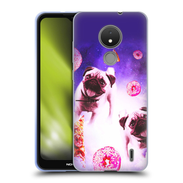 Random Galaxy Mixed Designs Pugs Pizza & Donut Soft Gel Case for Nokia C21