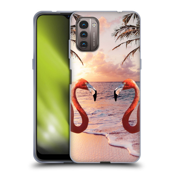 Random Galaxy Mixed Designs Flamingos & Palm Trees Soft Gel Case for Nokia G11 / G21