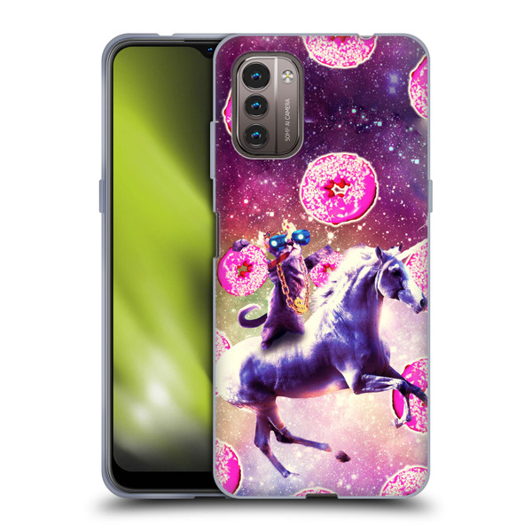 Random Galaxy Mixed Designs Thug Cat Riding Unicorn Soft Gel Case for Nokia G11 / G21