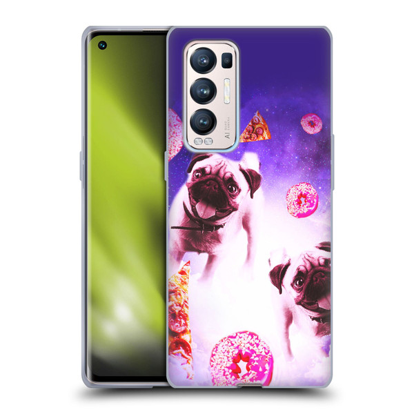 Random Galaxy Mixed Designs Pugs Pizza & Donut Soft Gel Case for OPPO Find X3 Neo / Reno5 Pro+ 5G