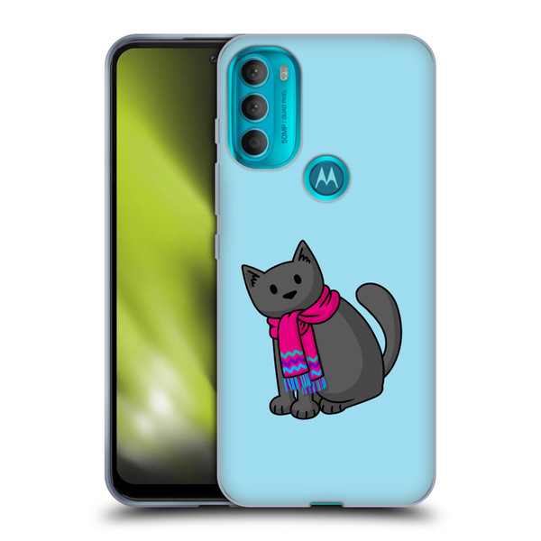 Beth Wilson Doodlecats Cold In A Scarf Soft Gel Case for Motorola Moto G71 5G