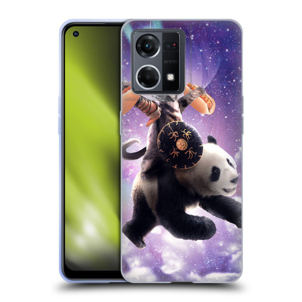 Random Galaxy Mixed Designs Warrior Cat Riding Panda Soft Gel Case for OPPO Reno8 4G