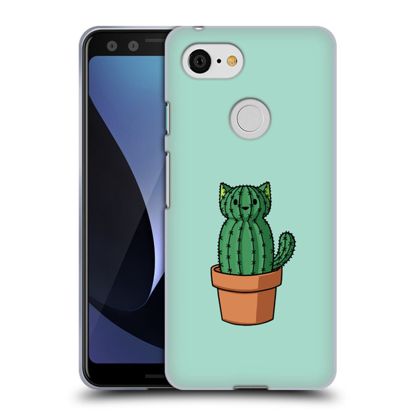 Beth Wilson Doodlecats Cactus Soft Gel Case for Google Pixel 3