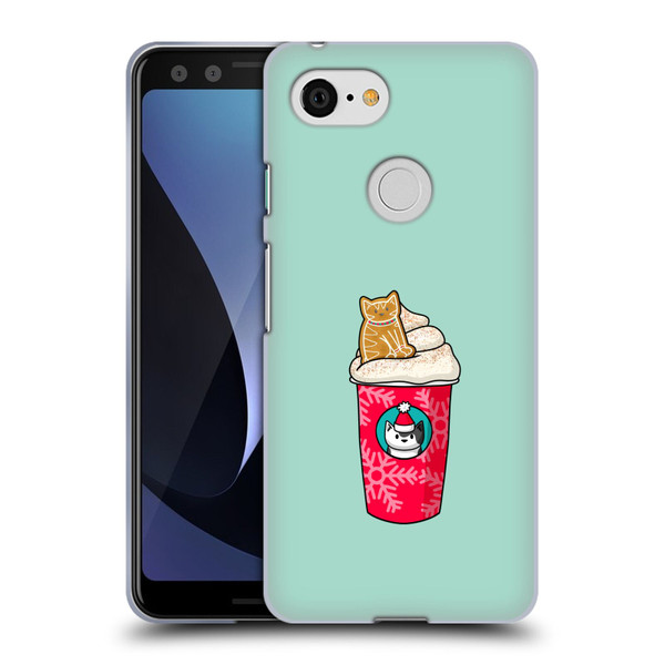 Beth Wilson Doodlecats Gingerbread Latte Soft Gel Case for Google Pixel 3