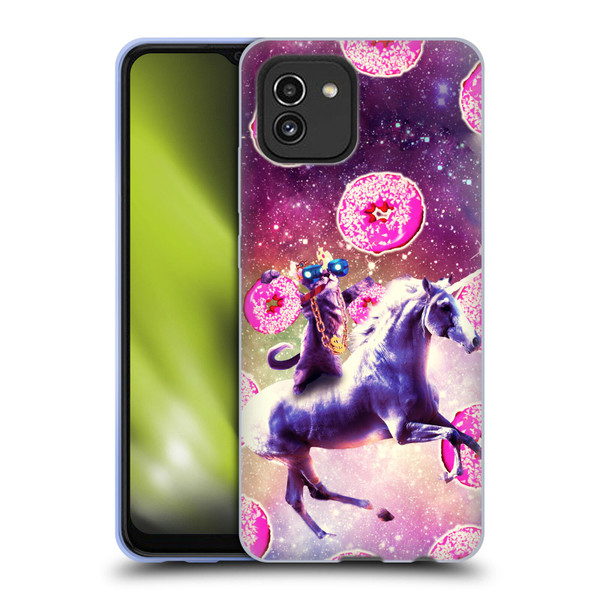 Random Galaxy Mixed Designs Thug Cat Riding Unicorn Soft Gel Case for Samsung Galaxy A03 (2021)